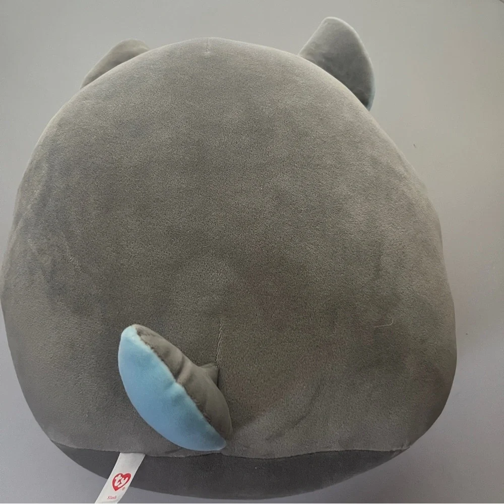 Ty Gray and White Husky Plush with Blue Ears